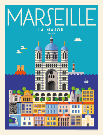 PIERRE PIECH MARSEILLE v2  Affiche vintage, Affiches de voyage rétro,  Marseille
